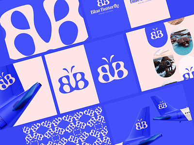 Blue Butterfly 🦋 airline company bb bleu branding butterfly fatma aroua identity logo