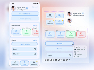 "28 days later" design challenge - Profile screen + ui kit app branding design graphic design typography ui ux