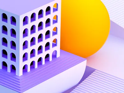 Stairway 3d abstract building cinema4d colors design graphic design illustration octane shapes sphere vibrant