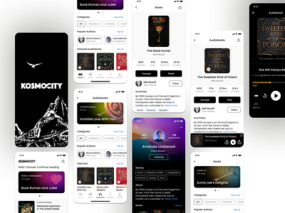 eBook Mobile App app audiobook book books design dribbble e book illustration listen mobile ui ux