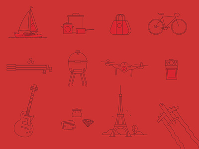 Gift Icons bicycle big green egg boat drone gifts golf green egg guitar icons plane polaroid pots travel