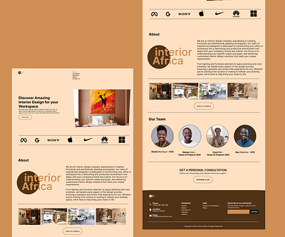 Interior Design Company Landing Page Design branding interior design ui web design