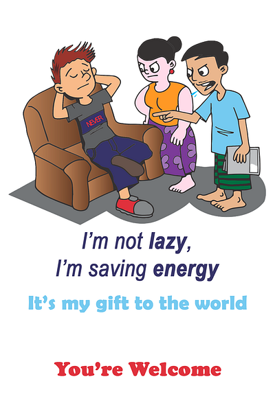 I'm Not Lazy... angry boy chair energy exasperated father lazy mother saving energy sitting son work shy workshy