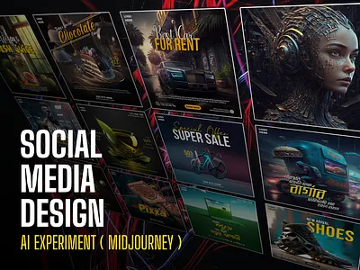 Social Media Post Design (AI Experiment, Midjourney) 3d ai artificial intelligence branding design facebook graphic design instagram logo midjourney post social media
