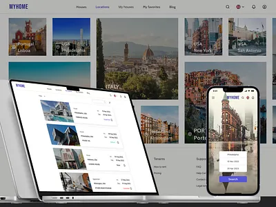 Responsive design of the website for finding rental homes adaptive design mobile responsive design ui ux web website