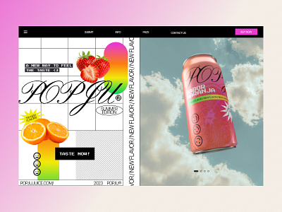 Juice - Landing Page 2000s 3d branding ironic juice landing page ui design y2k