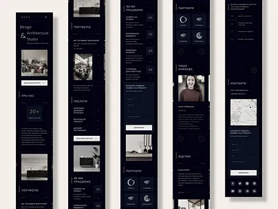 Responsive design of the main screen for architecture studio adaptive architecture branding design landing mainscreen mobile responsive design ui ux web