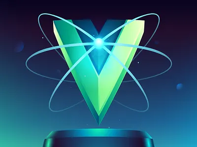 Vue x React: Similarities code illustration learn learning lighting vector vue