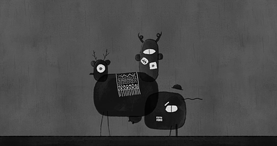 The Abandoned animals animation black and white character design dark illustration moving mutated rain