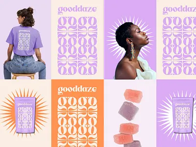 Gooddaze Billboard Branding Mockup art direction brand identity branding cannabis cbd design feminine graphic design gummies icon lavender logo mark purple series sun vector visual identity woman women