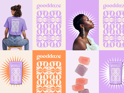 Gooddaze Billboard Branding Mockup brand identity cbd gummies purple sun visual identity