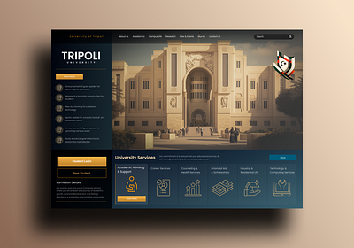 Tripoli University Website design illustration libya logo tripoli ui ux web web design