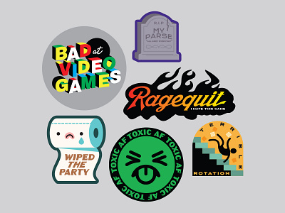 Bad at Video Games 3d cute funny gaming graphic design illustration kawaii meme stickers typography video games