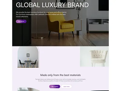 Landing page- furniture website figma landing page ui uiux web design