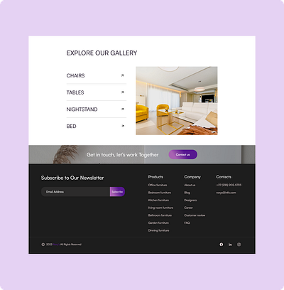 Landing page- furniture website figma landing page ui uiux web design