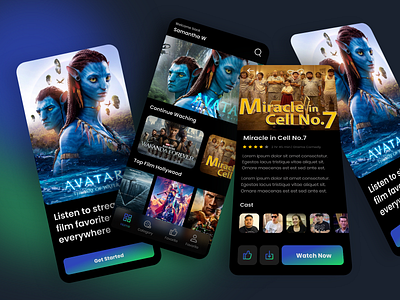 Nobar - Streaming Movie Everywhere dark mode drink film mobile movie product design streaming ui