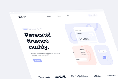 Finco Landing Page finance fintech herosection illustration landingpage ui