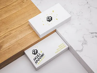 Logo & Business Card Design black bold brand branding business card clean creation design development drawing illustration logo logo design simple skull stars typesetting vector white yellow