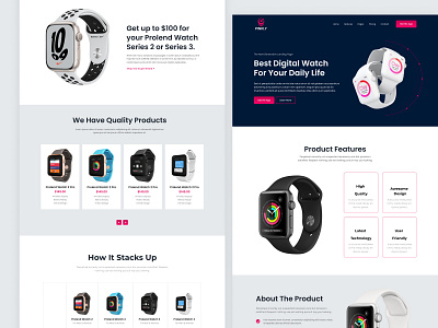 Smart watch Landing page apple watch apple watch design design ecommerce website electronics device gadget graphic design landing page luxury watches online shop smart watch smart watch website trending ui ui design ux web design