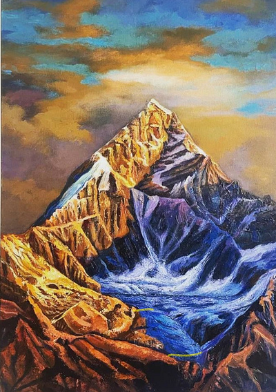 The Himalaya at sunrise acrylic art canvas fine art landscape painting