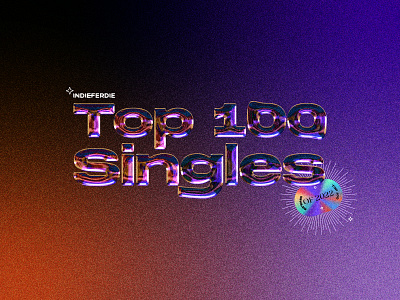 Top 100 Singles 3d font lettering music playlist typography vector
