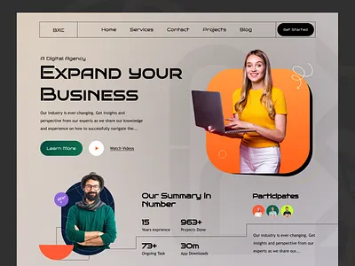 BXC Business 2023 website agency website business business consultation business development finance gradient header home landing landing page landingpage marketing new year website product designer start up uiux visual design webpage website
