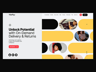 GoFlyy - Promo page concept branding color concept design illustration landing promo ui ux web