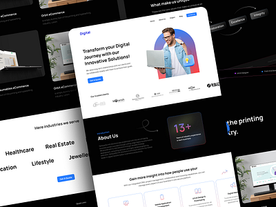 Digital Agency Website Design brandidentity creativeprocess designinspiration designtrend dribbbledesign illustration minimaldesign ui uidesign vector webdesign websitedesign