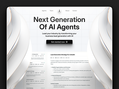 AI agent website landing page 3d abstract ai ai agent ai agent website ai agents ai blockchain ai saas ai startup ai website award winning ai website homepage landing page modern 3d ai website modern ai website web