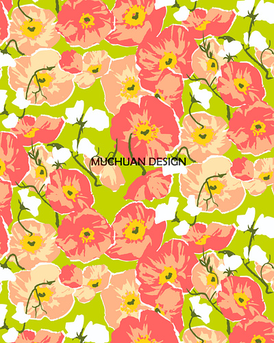 iceland poppy pattern design design flower illustration pattern