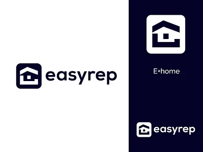 Easyrep logo design abstatct logo decor design dev e flatlogo home house logo illustration letter logo logo logo design minimal minimalist logo realestate ui