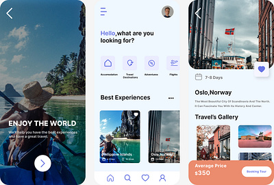 Travel Application app design graphic design ui ux