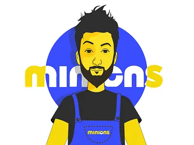 minion + man = funny character design 3d animation branding character design graphic design illustration logo mobile motion graphics ui ux vector