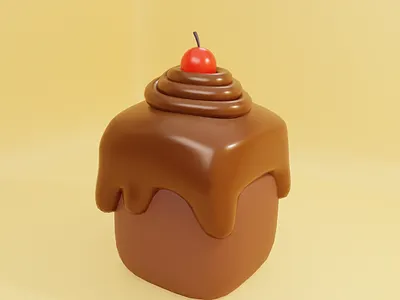 a bite cake 3d 3dart blender cake illustration
