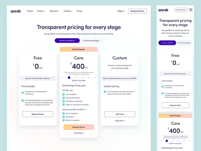 Anrok Pricing anrok conversions cost marketing modern price pricing simple web website