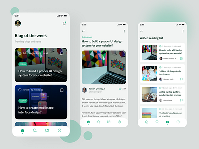 Blogging App UI Design app appui article blog design blog post blogapp blogger blogging blogging app design blogs clean and sharp details minimalist mobileappui trending ui ui design uiux ux