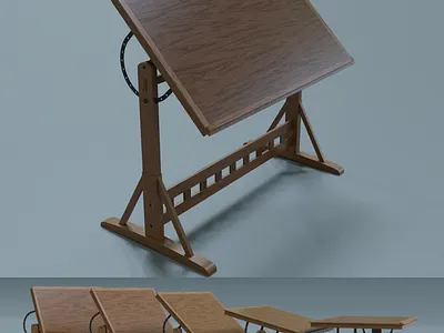 1920's French Drafting Table 3d blender