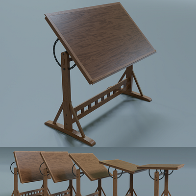 1920's French Drafting Table 3d blender