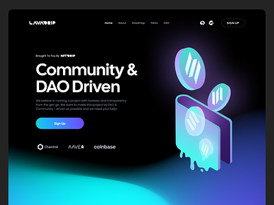 Lavadrip Website Concept abstract crypto currency dao drip landing page marketing modern nft site ui ux website