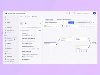 📊 Microsoft Azure Redesign arrows automation azure block canvas data database db diagram interface machine learning microsoft ml pipline redesign ui ux web app webapp workspace