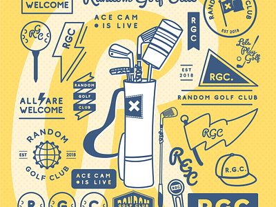 Random Golf Club Logo Sheets branding design graphic design illustration logo logo sheet mascot type typography vector vintage