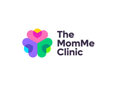 The MomMe Clinic logo design branding care caring clinic community healthcare help hospital icon logo love medical mom mother togetherness