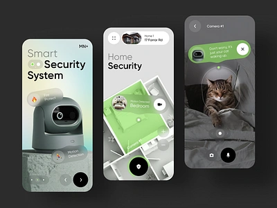 MN+ - Home Security Camera app automation automotive camera control design development home iot mobile monitor smart ui ux web 3.0 web3