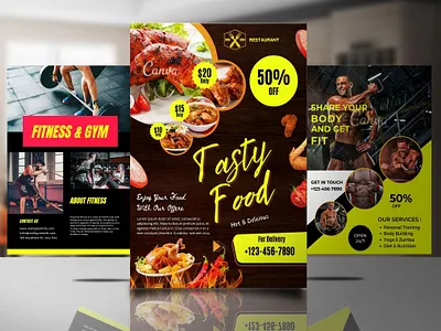 FLYER DESIGN design flyer near me food restaurant flyer design graphic design illustration