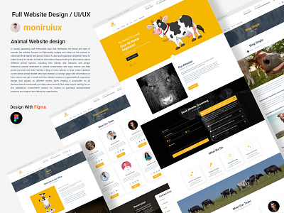 Animal website design adventure animal cow creative design dog fashion figma food forest full website landing page minimal pets store ui uiux web website wireframe