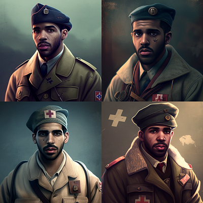 Rapper Drake As A Medic In WW2 app branding design graphic design illustration logo