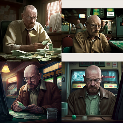 Walter White Sports Gambling app branding design illustration logo