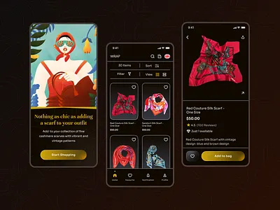 Wrap- Fashion app app b2c clothing e commerce ecommerce fashion fashion app mobile app design online store outfit simple store ui