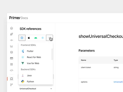 SDK Reference docs product design ui