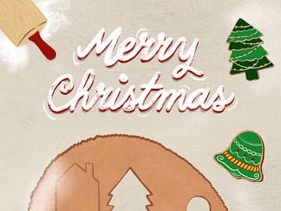 Santa's Baker baking christmas christmas card cookies design holiday card illustration procreate santa